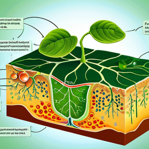 Home 20 농업기술 시험 고득점 전략 - Photosynthesis in Action**
"A detailed illustration of a plant leaf cross-section, showcasing the p...