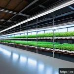 농업기술과 수확 후 관리 실습 - A modern agricultural storage room featuring advanced temperature and humidity control systems, with...